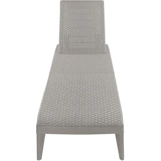 Sonnenliege , Taupe , Kunststoff , 180x29x60 cm , wetterfest, Rückenlehne verstellbar , Gartenmöbel, Gartenliegen, Sonnenliegen