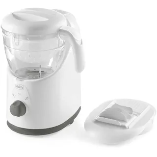 Chicco Easy Meal Mahlzeitenkocher, Multifunktions Babynahrungszubereiter für die Entwöhnung, Mixer und Speisenwärmer, mit Dampfgaren und Expressreibe, Mischen, Hacken, Aufwärmen und Auftauen