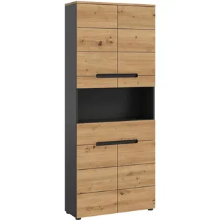 xonox.home Canu Hochschrank 76 x 193 cm Eiche/Grau Holz