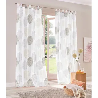 Gardine OTTO HOME "Belem" Gr. 4, grau (stein), B:140cm H:245cm, Polyester, Polyester, Gardinen, Gardine, transparent, Polyester, gewebt