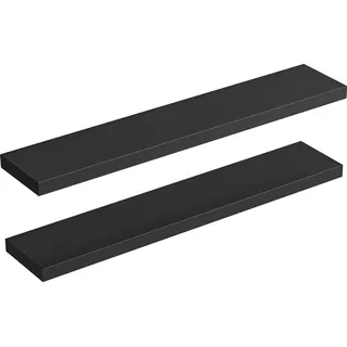 HOOBRO Wandregal, Schweberegale 2er-Set, stabile Wandboards, Hängeregale, mit unsichtbaren Halterungen, für Bad, Schlafzimmer, Küche, Büro, Wohnzimmer, 120 cm, Schwarz EBK120BJP201