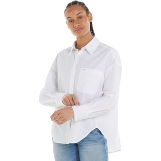 Tommy Jeans Damen Hemd Oversize Cotton Shirt Langarm, Weiß (White), M