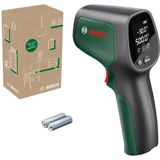 Bosch Infrarotthermometer UniversalTemp (-30°C...+500°C, einfach und präzise messen, 3 vordefinierte Materialgruppen, im E-Commerce Karton)