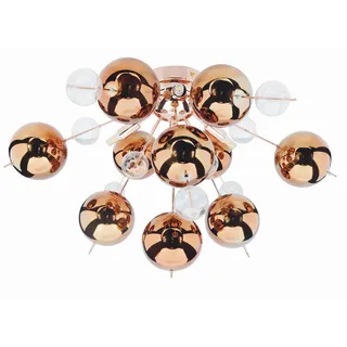 Näve Deckenleuchte , Klar, Kupferfarben , Metall, Glas , 38 cm , Lampen & Leuchten, Leuchtenserien