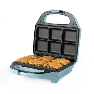 Giles & Posner Kuchenmacher – Brownie Maschine, Kuchenscheiben, Flapjacks, Blondies, Antihaftplatten, Einfach zu Reinigen, Kompakt, Kinderbacken, Automatische Temperaturregelung, 750W, Pastellblau