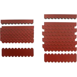 crash-marek,2 Set,Mini Dachschindeln Rot, Bitumen, Pappe, Vogelhaus, Vogelhäuser, Holzgestell, Spielhaus, Hasenstall, Kleintier, Abdeckung, Gartendeko - Rot