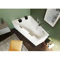 RIHO Doppio Badewanne, asymmetrisch, PlugPlay-Variante, 2-Sitzer, 180x130x62cm, 315 Liter, weiß, B03, Ausführung: Version rechts