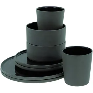 Creatable Kombiservice , Schwarz , Keramik , 8-teilig , 500 ml , Geschirr, Geschirrsets, Kombiservice
