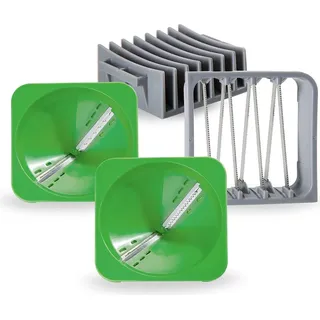 Genius Nicer Dicer Julietti Messereinsätze Stifte/Würfel 4-tlg. Grün/Silber