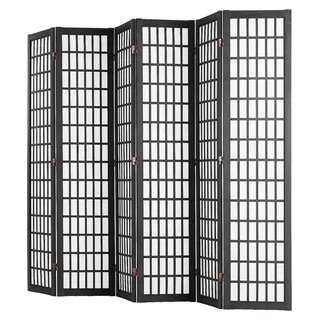 Raumteiler Japanischer Wandteiler 4-teilig zur Raumtrennung (schwarz) - Schwarz