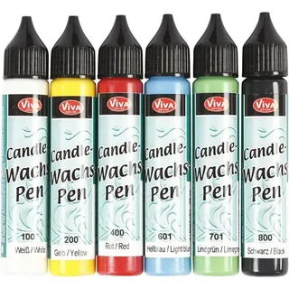 Creativ Company Kerzen-Dekorationsstift-Set - kreative Wachsstifte 6x25 ml