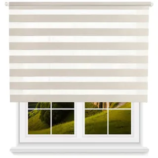 Wellhome Polyester Tag/Nacht Rollo 120 x 180 cm (Breite x Höhe) Leinenoptik