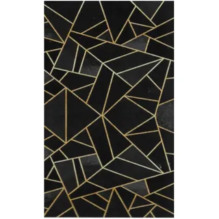 Mani TEXTILE TPS JAUDO_50 Teppich, Polyester, Schwarz/Gold, x_80_cm