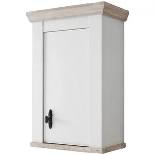 Furn.Design Hängeschrank weiß Pinie Landhaus, Küchenschrank hängend 55 x 85 cm, Soft-Close , Weiß , Holzwerkstoff , Nachbildung,Pinie , Holz Optik , 1 Fächer , Rechteckig , 55x85x34 cm , FSC 100% , Küchen, Küchenmöbel, Küchenschränke, Küchenoberschränke