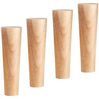 Qrity Möbelfüße Holz, 4 Stück Ersatz Holz Tischbeine mit Montageplatten & Schrauben, 20cm Sofafüße für Schrank, Sofa, Couchtisch, TV-Schrank