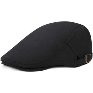 WETOO Schirmmütze Herren Schiebermütze Schwarz Driving Cabbie Jagd Flatcap Newsboy Cap