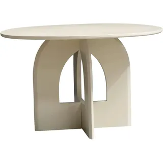 Livetastic Esstisch , Beige , Holz , Mangoholz , massiv , rund , A-Form , 76x120x120 cm , Holzmöbel, Holztische, Esstische Holz, Massivholztische