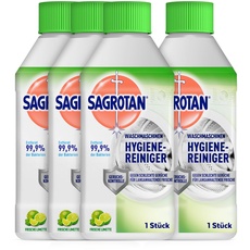 Sagrotan Waschmaschinen Hygiene-Reiniger Frische Limette – Maschinenreiniger für eine hygienische Waschmaschine – 4 x 250 ml