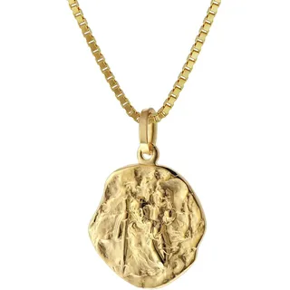 trendor 75318 Christophorus Anhänger Gold 333/8 Kt. mit Goldplattierter Kette, 50 cm