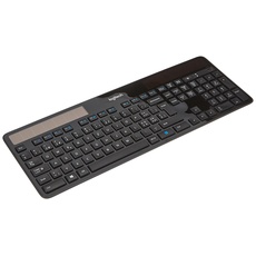 Logitech K750 Kabellose Tastatur, Solarbetrieben, 2.4 GHz Verbindung via Unifying USB-Empfänger, Hintergrundbeleuchtete Tasten, Super-Schmal & Ökologisch Angefertigt, Schweizer QWERTZ-Layout - Schwarz