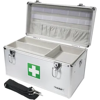 HMF 14701-09 Alu Medizinkoffer, Erste Hilfe Koffer, Tragegriff, 40 x 22,5 x 20,5 cm