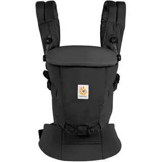 Ergobaby Adapt Babytrage für Neugeborene ab Geburt, 3-Positionen SoftTouch Cotton Ergonomische Babybauchtrage Rückentrage Baby-Tragetasche, Onyx Black