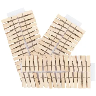 Ideen mit Herz Mini-Holzklammern | 100 Stück | kleine Wäscheklammern | 3,5 cm hoch | für Fotos auf Kordel-Band, Fotowand, Adventskalender, Wimpelkette, DIY Geldgeschenke, Deko für Weihnachten (Natur)