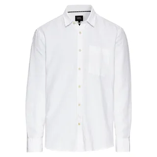 camel active Herren Langarm-Leinenhemd mit Soft-Wash-Veredelung Weiß, menswear-3XL