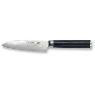 Echtwerk Damast Santokumesser 13 cm Schwarz/Pakka-Holz