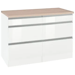 kochstation Unterschrank KS-Ohio 120 x 60 x 85 cm Weiß