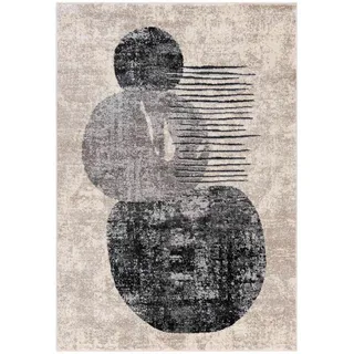 Mazovia Teppich Graphit geometrisch - 180 x 250 cm , Graphitfarben , Textil , Abstrakt , Rechteckig , 180x250 cm , Oeko-Tex® Standard 100 , für Fußbodenheizung geeignet, für Hausstauballergiker geeignet, in verschiedenen Größen erhältlich, pflegeleicht, strapazierfähig , Teppiche und Böden, Teppiche
