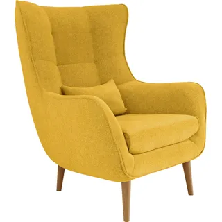 MIRJAN24 Polstersessel Estjano, Ohrensessel, Relaxsessel, Stilvoll Wohnzimmer Sessel (Farbe: Aston 8) - Beige, Gelb