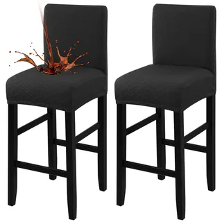 Fuloon Wasserdichter Stuhlhussen Barhocker, Stretch Jacquard Barhockerbezüge Abnehmbar und Waschbar, Bezüge für Stühle mit Rückenlehne