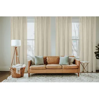 HOMEbasics Vorhang HOME BASICS "SOFTY" Gr. 2, grau (taupe), B:140cm H:225cm, Polyester, Gardinen, Vorhang, Ösenschal SOFTY Uni