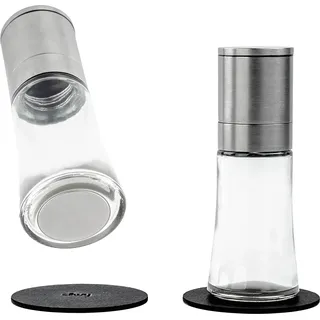 silwy Gewürzmühlen 2er Set Pfeffermühle 13,5 cm Silber unbefüllt
