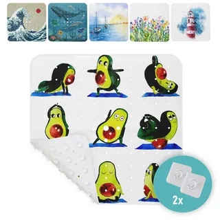 arteneur® - Duschmatte rutschfest 53x53 cm | Antirutschmatte Dusche | Inkl. Aufhängung | Schimmelresistent | Maschinenwaschbar | BPA frei | Rutschmatte Dusche Avocado