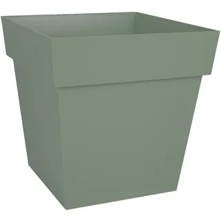 EDA - Blumentopf Toskana, quadratisch, 39 cm, Volumen 38 l, 39 x 39 x 39 cm, Lorbeergrün