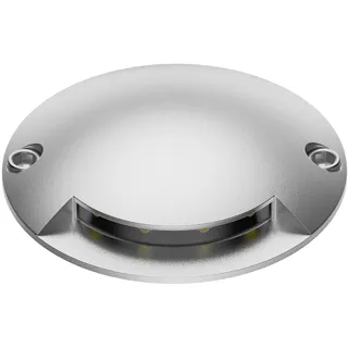 ledscom.de LED Bodenleuchte, Wegmarkierung BUNDA für außen, IP67, aluminium, rund, 70mm Ø, warmweiß
