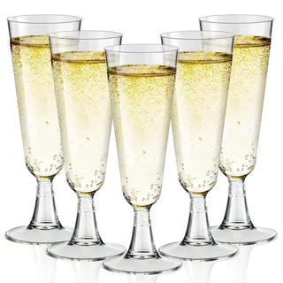 LDYOEN Sektgläser Plastik - 25 Stück Sektgläser Kunststoff - 150ml Plastik Champagnergläser - Champagner Gläser für Cocktail, Dessert, Wein - Sektglas für Hochzeiten, Geburtstage, Partys