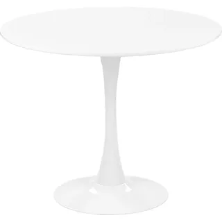 Beliani Esszimmertisch Weiß 90 cm MDF-Platte Metall Modern - Weiß