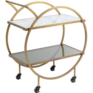 Ambia Home Servierwagen , Messingfarben , Metall, Glas , rechteckig , 40x85x74 cm , Esszimmer, Barmöbel, Barwagen