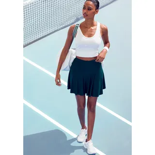 Skort, Damen, Gr. XS (32/34), blau (petrol), Single Jersey, Obermaterial: 95% Viskose, 5% Elasthan, VIVANCE ACTIVE BY LASCANA, unifarben, Basic, lässig geschnitten ca. Mitte Oberschenkel, Röcke Skort, Tellerrock mit integrierter Shorts für Fitness, Sport und Freizeit, Topseller