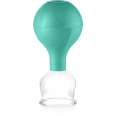 Bild Schröpfglas aus Echtglas inkl. Saugball in Grün, 40 mm