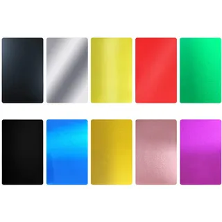 FONLAND 100 Stücke Metall Visitenkarten Blank Laser Gravierte Aluminiumlegierung Dicke Für House Office DIY Geschenkkarten, 10 Farben (10 Farben)