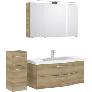 Pelipal Badezimmer , Eichefarben , Holzwerkstoff , 4-teilig , 7 Fächer , 2 Schublade(n),3 Schublade(n) Schubladen , 152 cm , Made in Germany , hängend, Typenvielfalt , Badezimmer, Badmöbelsets & Badmöbelserien, Badmöbel-Sets