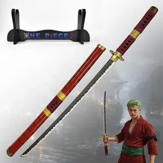 One Piece - Sandai Kitetsu Katana aus Holz mit Scheide, Samurai Schwerter, Holzschwert, Zoro Schwert, Bambusklinge, One Piece Katana, Animefans, Anime Schwert, Cosplays, Spielzeug für Kinder