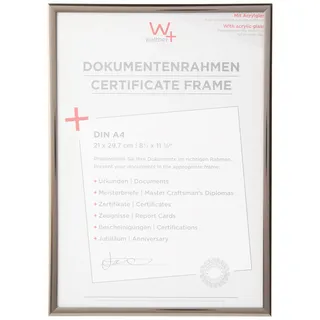 walther design Bilderrahmen stahl 21 x 29,7 cm (DIN A4) mit Kunstglas, New Lifestyle Kunststoffrahmen KVX130D