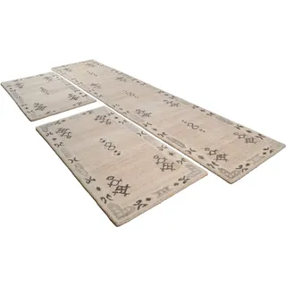 THEKO Bettumrandung »Royal Berber«, (3 tlg.), Bettvorleger, Berber Optik, reine Wolle, Läufer-Set für das Schlafzimmer