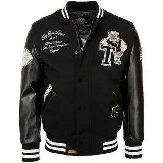 Bomberjacke TOP GUN "Bomberjacke TG20202014", Herren, Gr. L, schwarz, Obermaterial: 50% Wolle mw. 50% Polyester COOLMAX PES(Coolmax). Futter: 100% Baumwolle CO., Jacken Bomberjacke