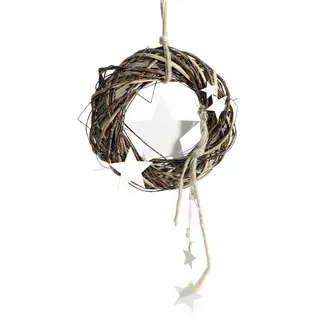 Heitmann Deco Rattan-Kranz, Türkranz, ca. 29cm, braun, 35 x 30 x 7 cm